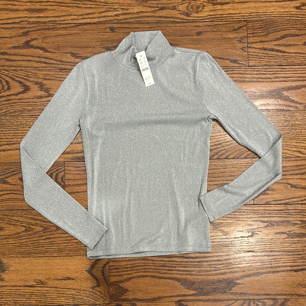 J. Crew Gray Fitted Long Sleeve Turtleneck